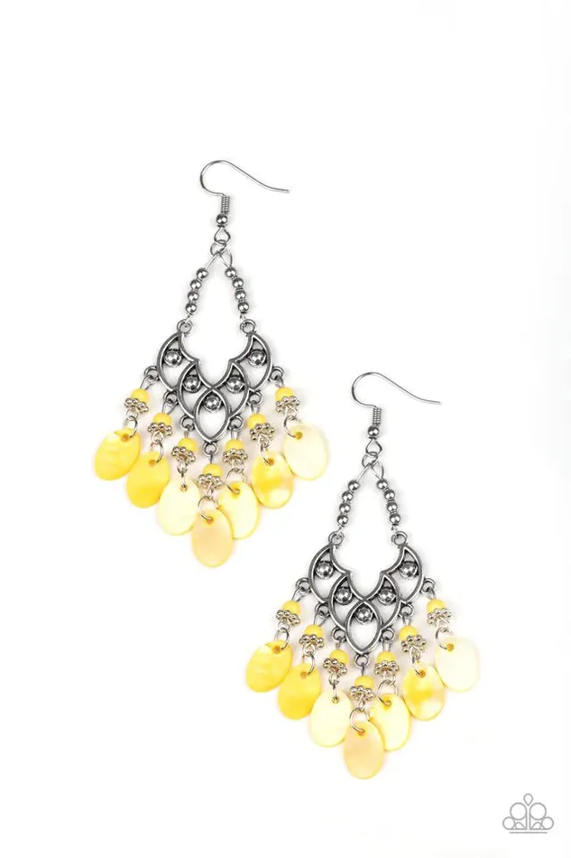 Paparazzi Earring Shore Bait Yellow Paparazzi Jewelry Earrings