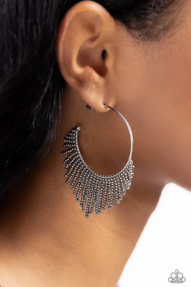 Paparazzi Earring Tailored Tassel Silver Paparazzi Jewelry Earrings