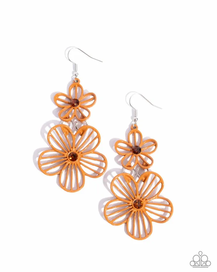Paparazzi Earring Textured Tiers Orange Paparazzi Jewelry Earrings Paparazzi Earring Textured Tiers Orange Paparazzi Jewelry Earrings
