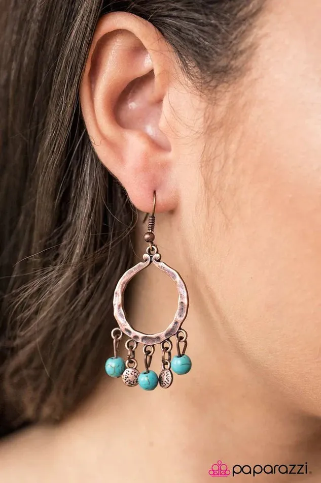 Paparazzi Earring Trail Ahead Copper Paparazzi Jewelry Earrings