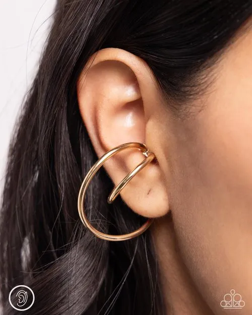 Paparazzi Earring Wraparound Whimsy Gold Paparazzi Jewelry Earrings