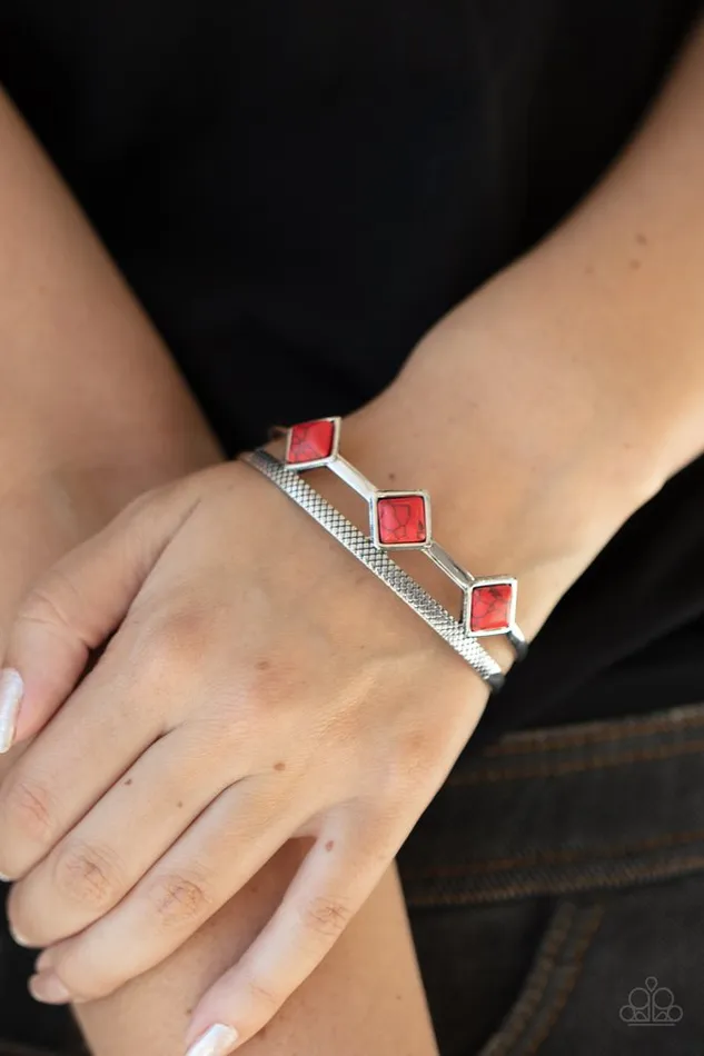 Paparazzi Jewelry Bracelets Paparazzi Bracelet Adobe Ascension Red