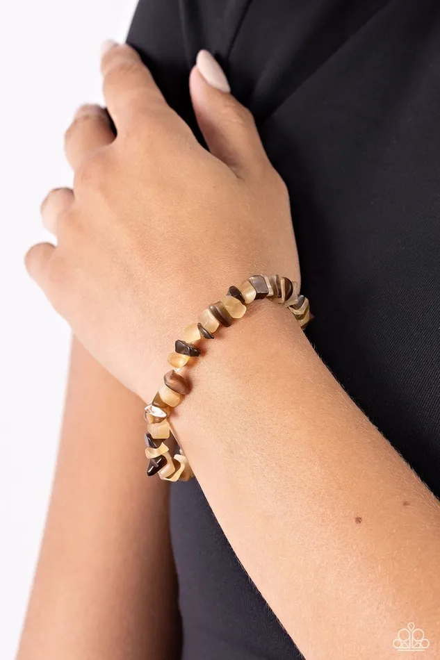 Paparazzi Jewelry Bracelets Paparazzi Bracelet Chiseled Cameo Brown