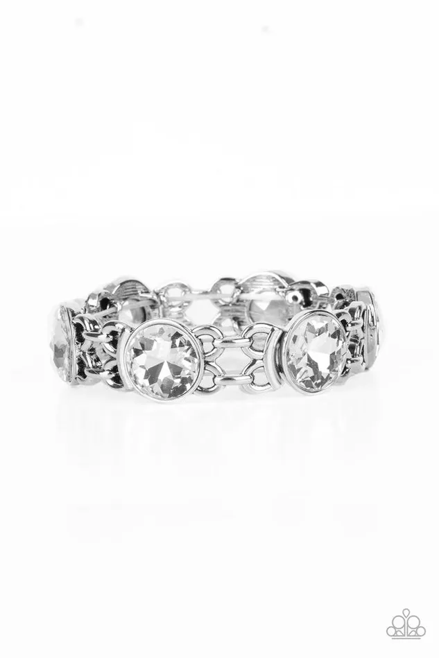 Paparazzi Jewelry Bracelets Paparazzi Bracelet Devoted to Drama White