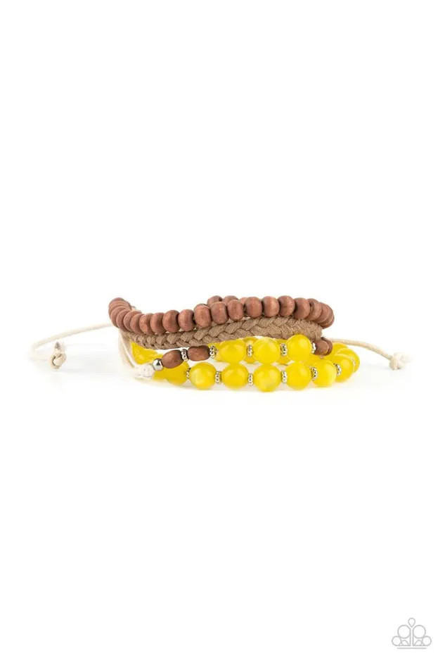 Paparazzi Jewelry Bracelets Paparazzi Bracelet Down HOMESPUN Yellow Paparazzi Jewelry Bracelets Paparazzi Bracelet Down HOMESPUN Yellow