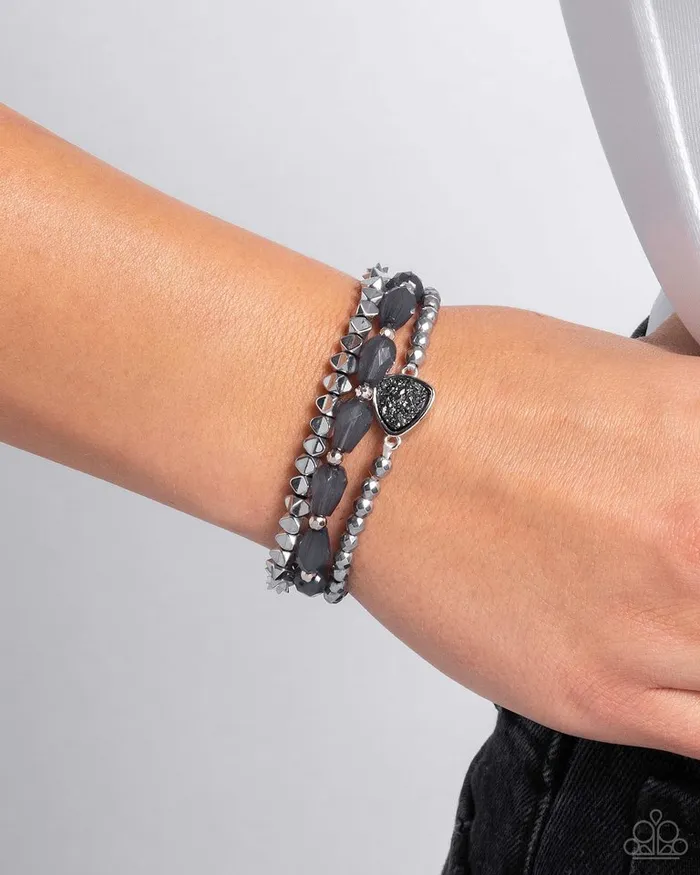 Paparazzi Jewelry Bracelets Paparazzi Bracelet Druzy Decadence Silver