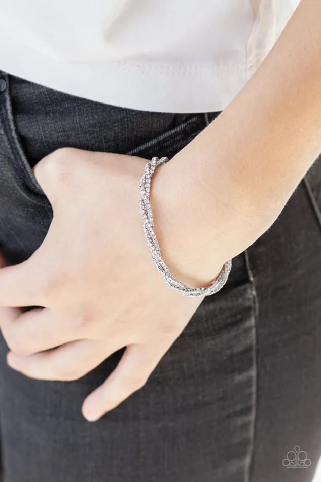 Paparazzi Jewelry Bracelets Paparazzi Bracelet Glitzy Gleam White