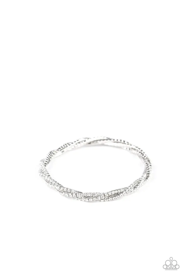 Paparazzi Jewelry Bracelets Paparazzi Bracelet Glitzy Gleam White