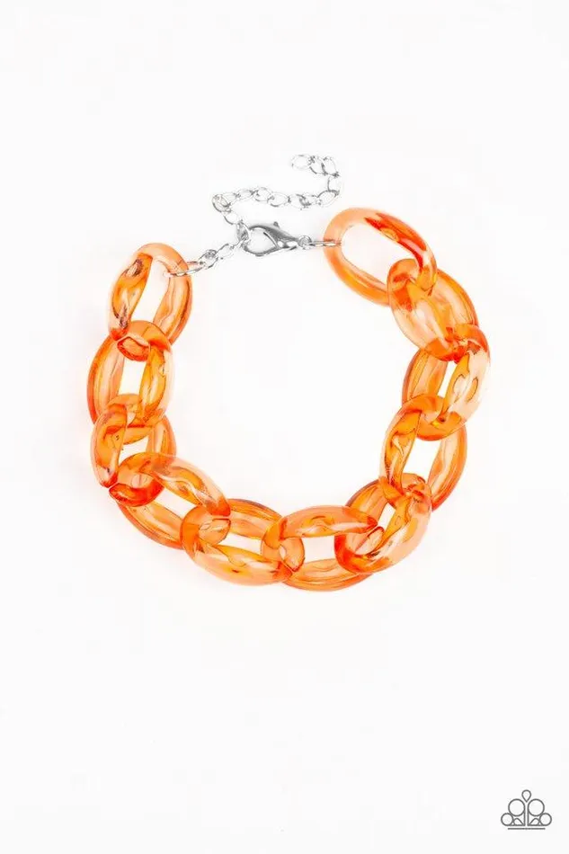 Paparazzi Jewelry Bracelets Paparazzi Bracelet Ice Ice Baby Orange