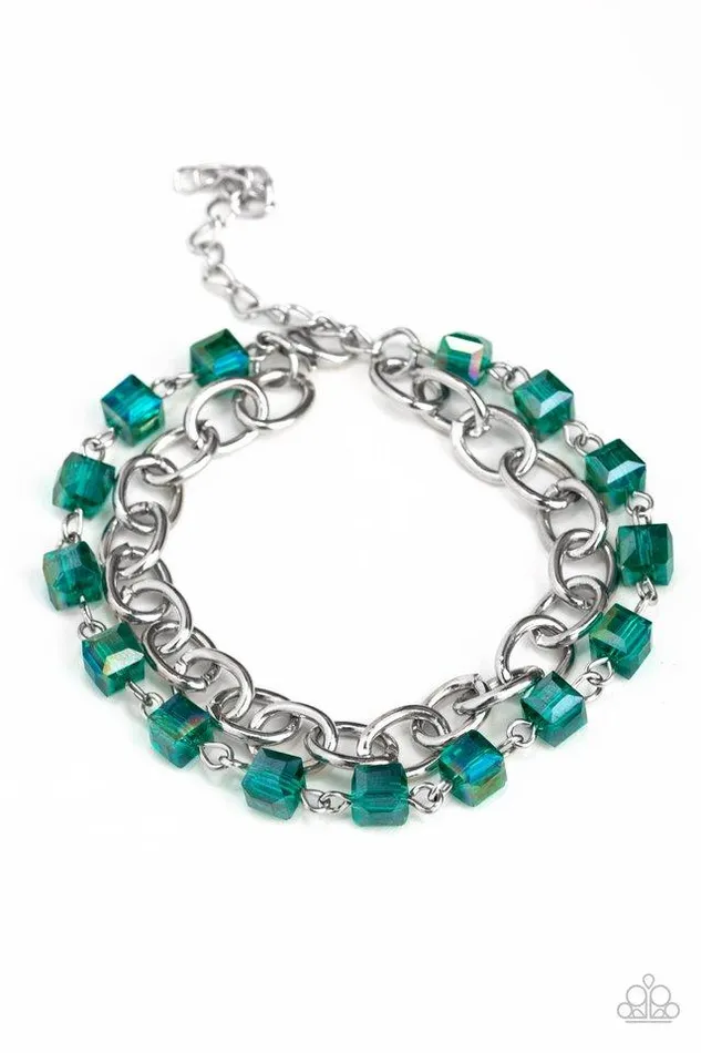 Paparazzi Jewelry Bracelets Paparazzi Bracelet Life Of The Block Party Green