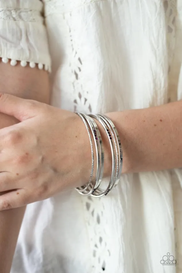 Paparazzi Jewelry Bracelets Paparazzi Bracelet Lock STACK and Barrel Purple