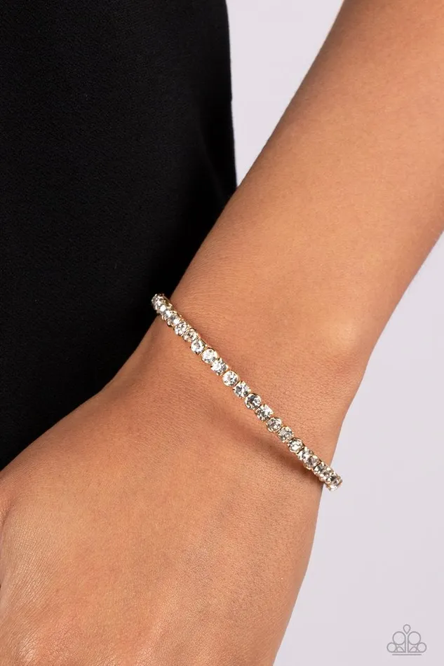 Paparazzi Jewelry Bracelets Paparazzi Bracelet Rhinestone Spell Gold