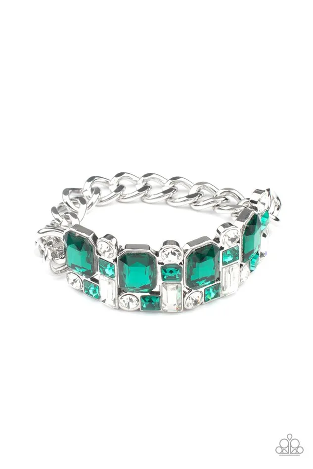 Paparazzi Jewelry Bracelets Paparazzi Bracelet Urban Crest Green Paparazzi Jewelry Bracelets Paparazzi Bracelet Urban Crest Green