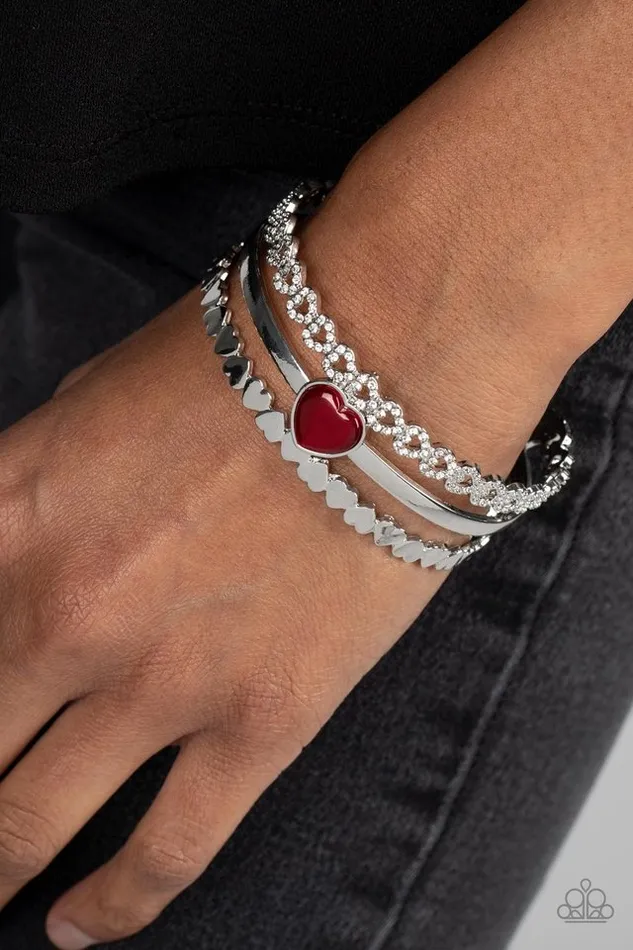 Paparazzi Jewelry Bracelets Paparazzi Bracelet You Win My Heart Red