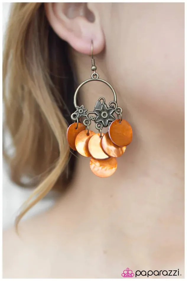 Paparazzi Jewelry Earrings Paparazzi Earring Aquamarine Dream Orange