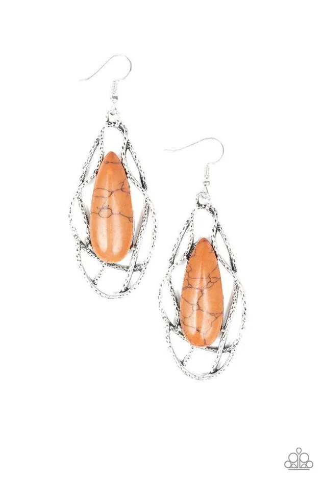 Paparazzi Jewelry Earrings Paparazzi Earring Artisan Tears Brown