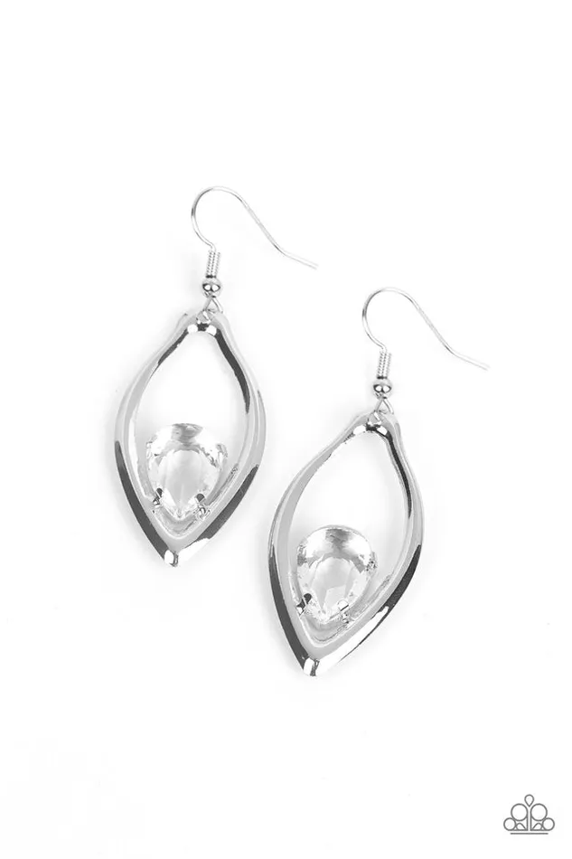 Paparazzi Jewelry Earrings Paparazzi Earring Beautifully Bejeweled White