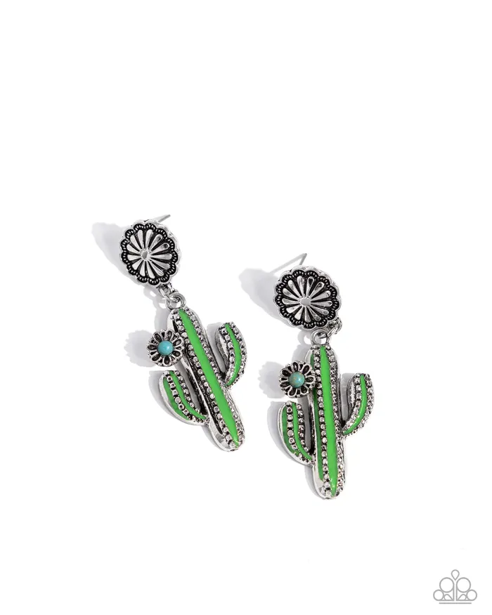Paparazzi Jewelry Earrings Paparazzi Earring Cactus Craze Green