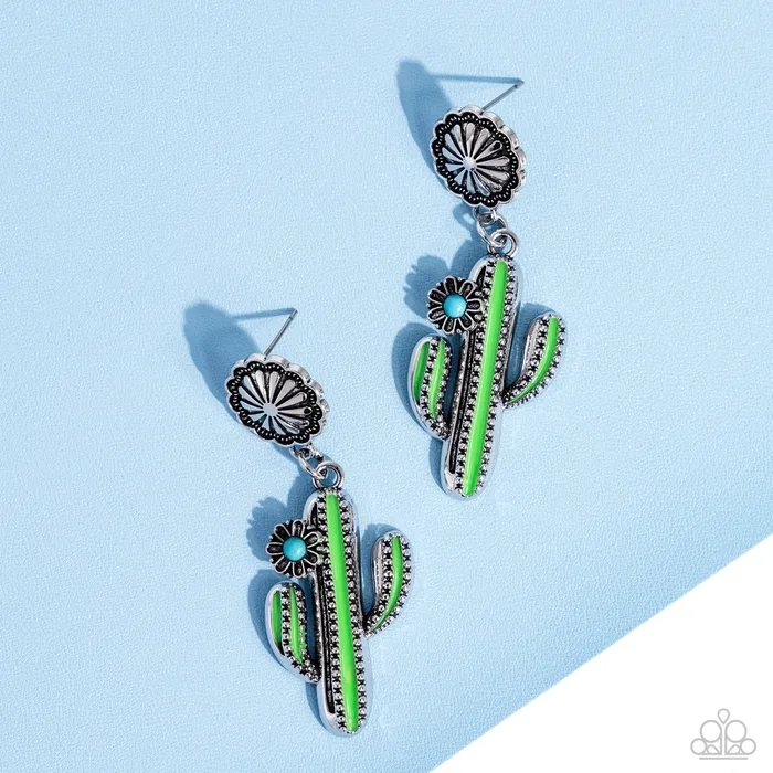 Paparazzi Jewelry Earrings Paparazzi Earring Cactus Craze Green