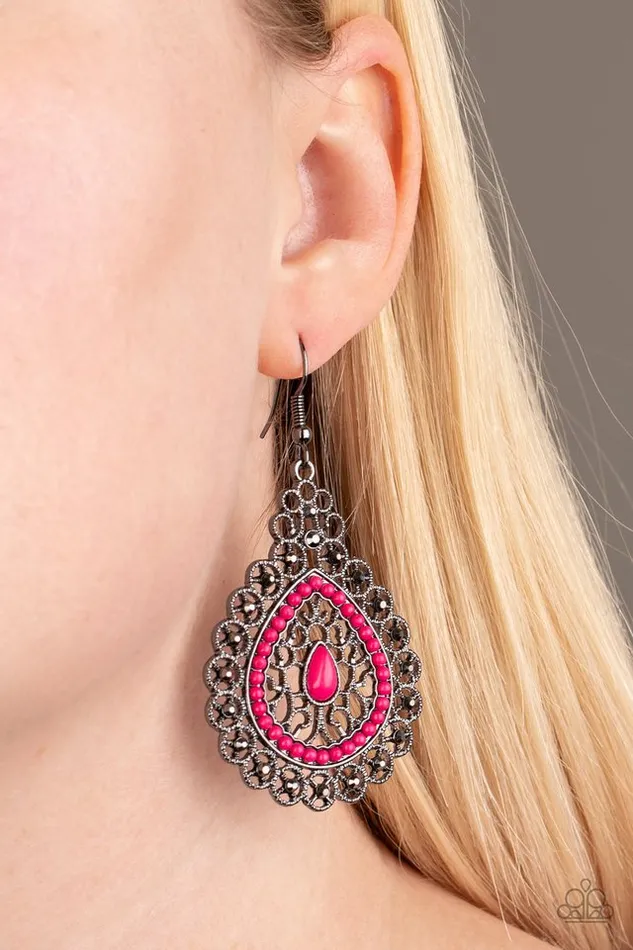 Paparazzi Jewelry Earrings Paparazzi Earring Carnival Courtesan Pink