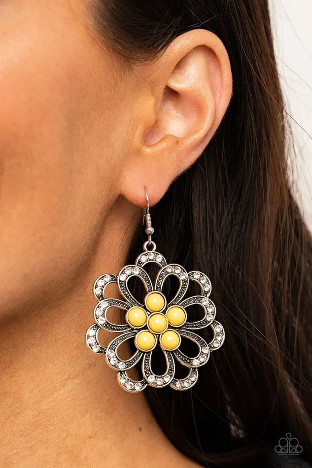 Paparazzi Jewelry Earrings Paparazzi Earring Dazzling Dewdrops Yellow
