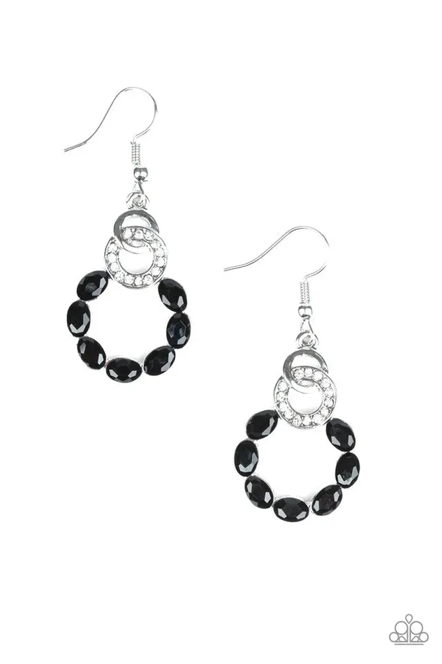 Paparazzi Jewelry Earrings Paparazzi Earring Diamond Deluxe Black