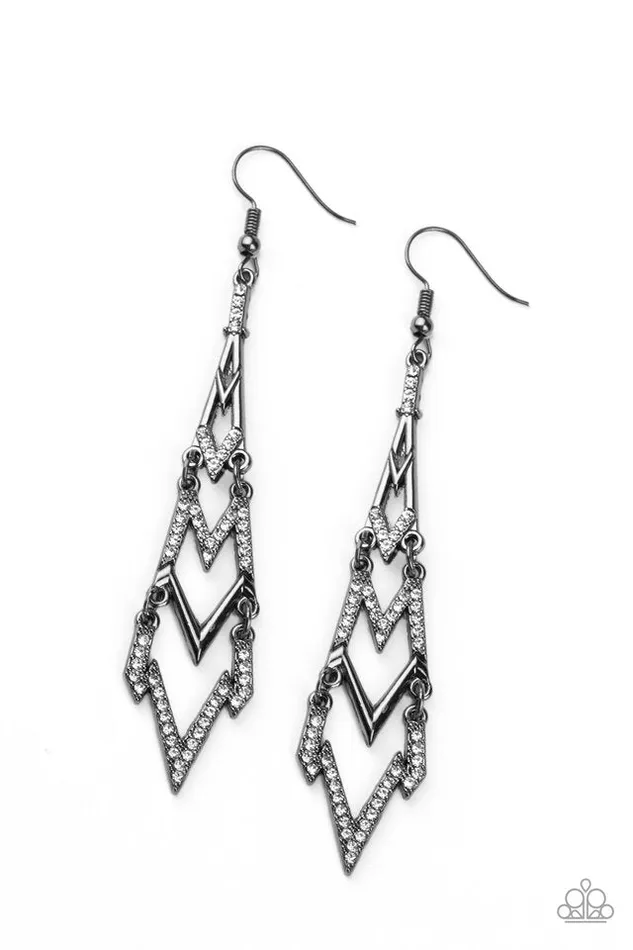 Paparazzi Jewelry Earrings Paparazzi Earring Electric Shimmer Black