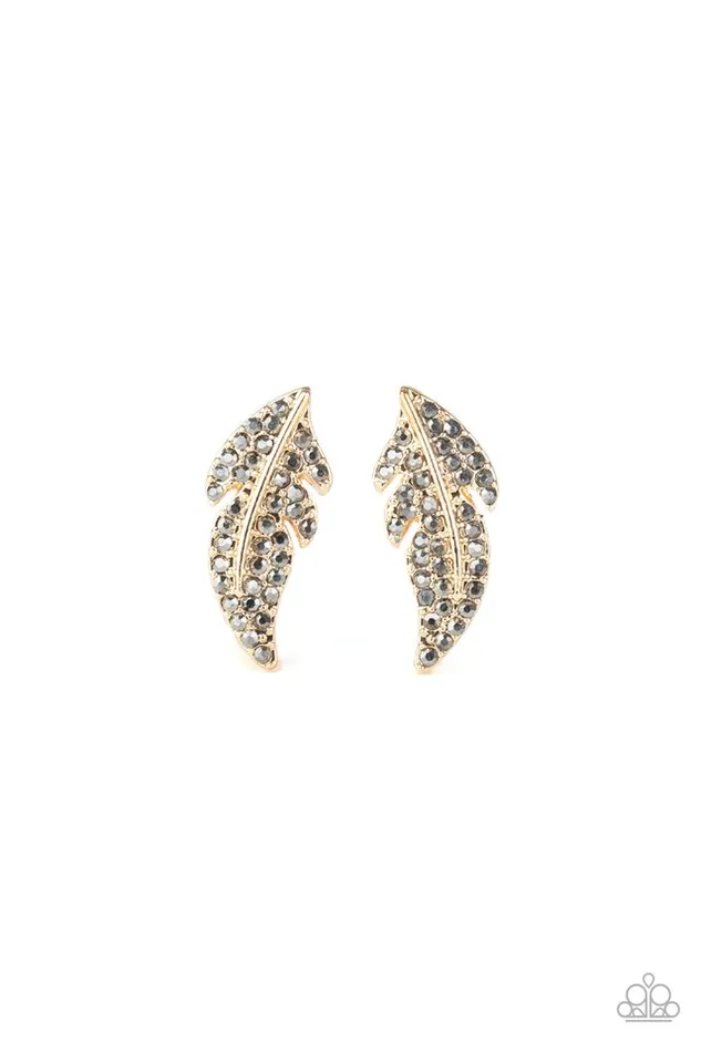 Paparazzi Jewelry Earrings Paparazzi Earring Feathered Fortune Gold Paparazzi Jewelry Earrings Paparazzi Earring Feathered Fortune Gold