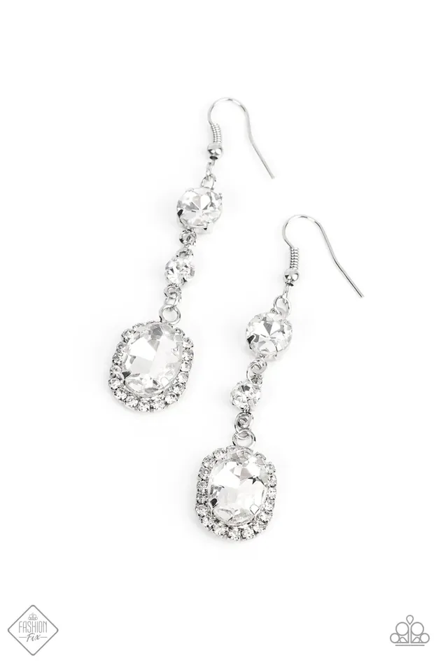 Paparazzi Jewelry Earrings Paparazzi Earring Glass Slipper Sparkle White