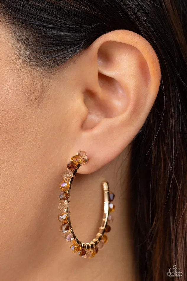 Paparazzi Jewelry Earrings Paparazzi Earring Halo Hustle Brown