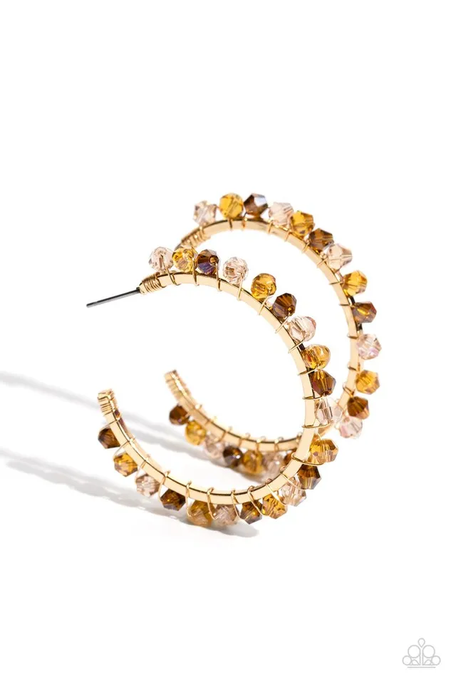 Paparazzi Jewelry Earrings Paparazzi Earring Halo Hustle Brown