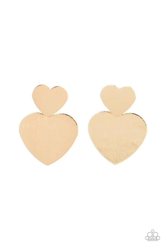 Paparazzi Jewelry Earrings Paparazzi Earring HeartRacing Refinement Gold Paparazzi Jewelry Earrings Paparazzi Earring HeartRacing Refinement Gold