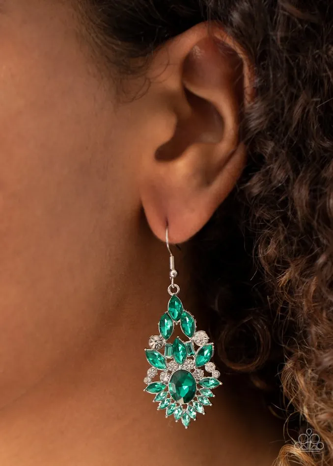 Paparazzi Jewelry Earrings Paparazzi Earring Ice Castle Couture Green