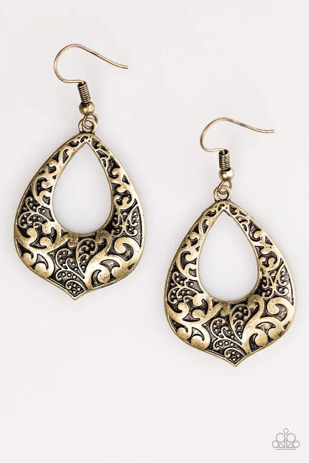 Paparazzi Jewelry Earrings Paparazzi Earring Ill Be VINE Brass