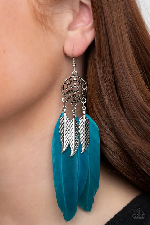 Paparazzi Jewelry Earrings Paparazzi Earring In Your Wildest DREAMCATCHERS Blue