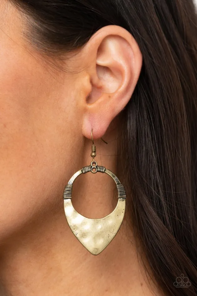 Paparazzi Jewelry Earrings Paparazzi Earring Instinctively Industrial Brass