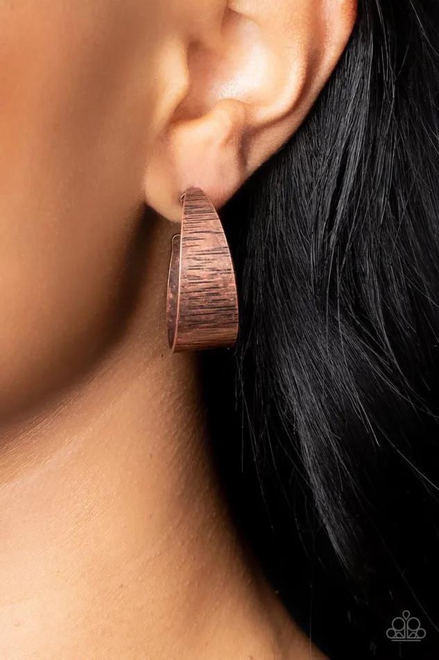 Paparazzi Jewelry Earrings Paparazzi Earring Lecture on Texture Copper