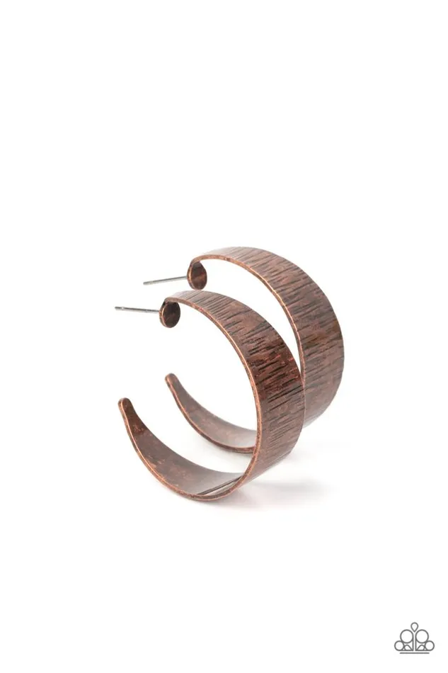 Paparazzi Jewelry Earrings Paparazzi Earring Lecture on Texture Copper Paparazzi Jewelry Earrings Paparazzi Earring Lecture on Texture Copper