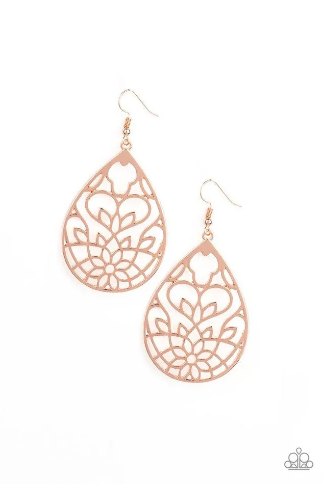 Paparazzi Jewelry Earrings Paparazzi Earring Lovely Lotus Copper