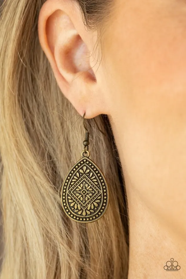 Paparazzi Jewelry Earrings Paparazzi Earring Mayan Mecca Brass