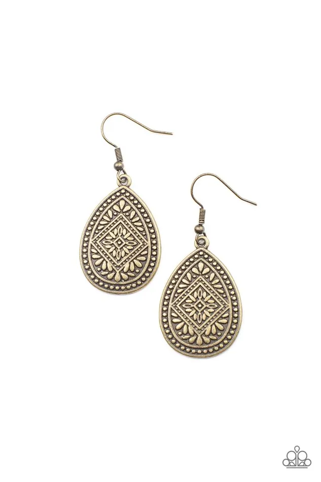 Paparazzi Jewelry Earrings Paparazzi Earring Mayan Mecca Brass