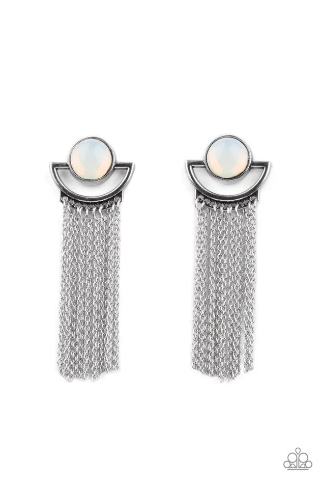 Paparazzi Jewelry Earrings Paparazzi Earring Opal Oracle White Paparazzi Jewelry Earrings Paparazzi Earring Opal Oracle White