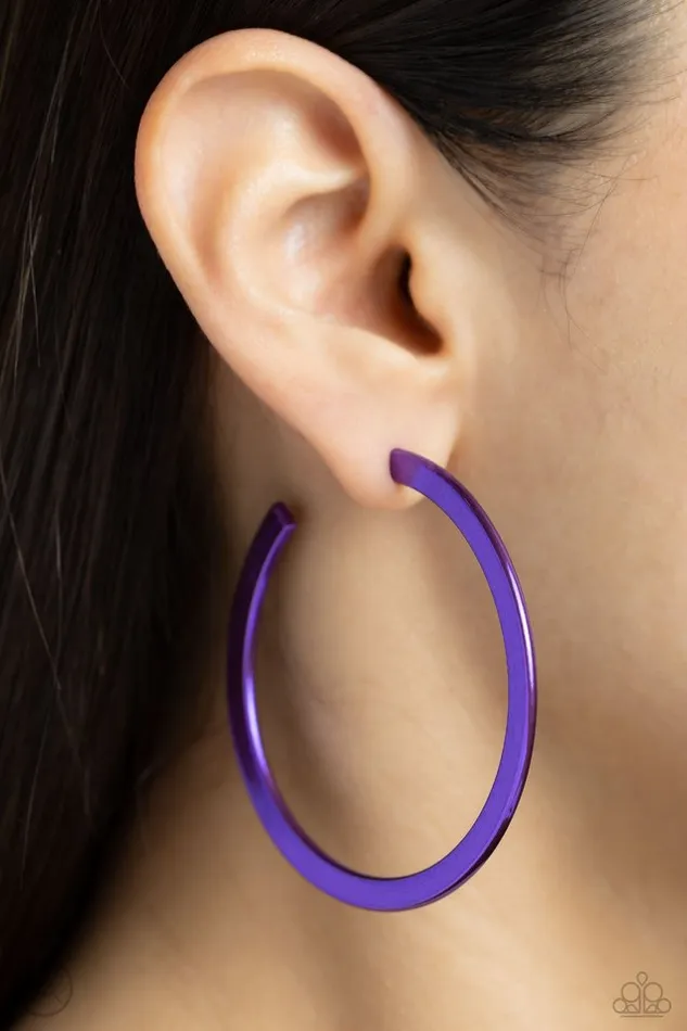 Paparazzi Jewelry Earrings Paparazzi Earring Pop HOOP Purple
