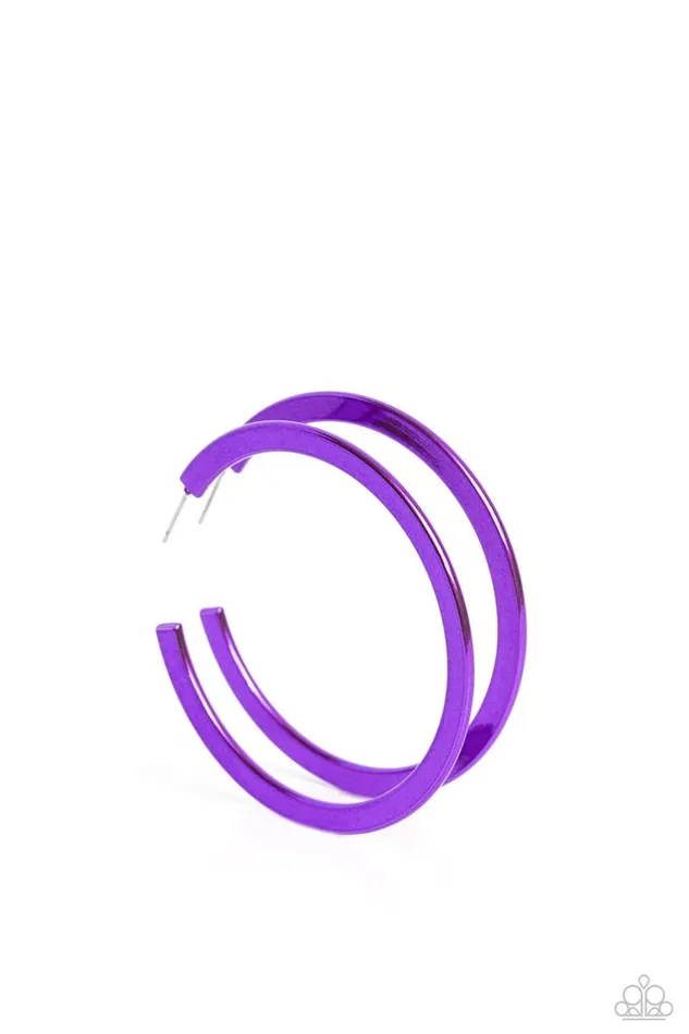 Paparazzi Jewelry Earrings Paparazzi Earring Pop HOOP Purple Paparazzi Jewelry Earrings Paparazzi Earring Pop HOOP Purple
