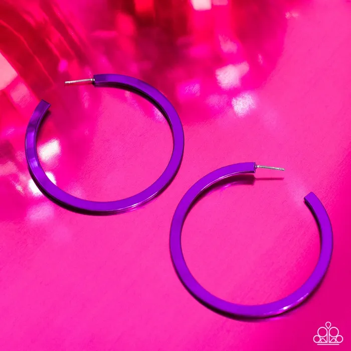 Paparazzi Jewelry Earrings Paparazzi Earring Pop HOOP Purple Paparazzi Jewelry Earrings Paparazzi Earring Pop HOOP Purple