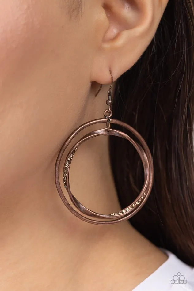 Paparazzi Jewelry Earrings Paparazzi Earring Rebel Rotation Copper