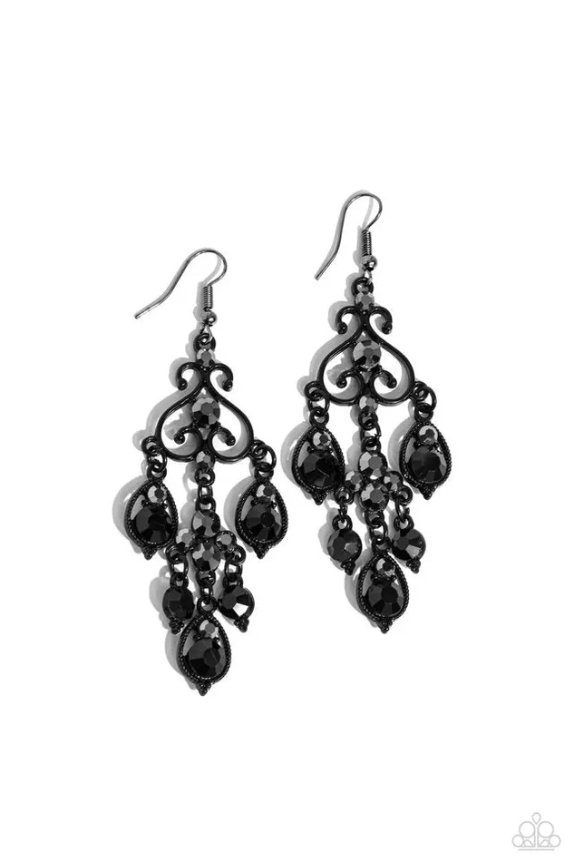 Paparazzi Jewelry Earrings Paparazzi Earring Regal Renovation Black