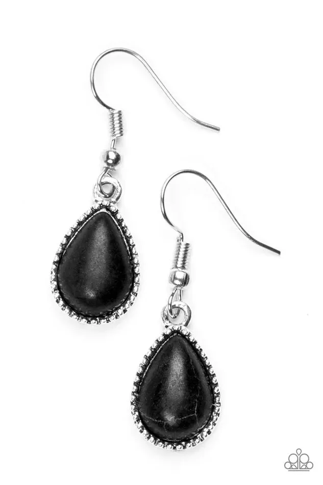 Paparazzi Jewelry Earrings Paparazzi Earring Sandstone Symphony Black