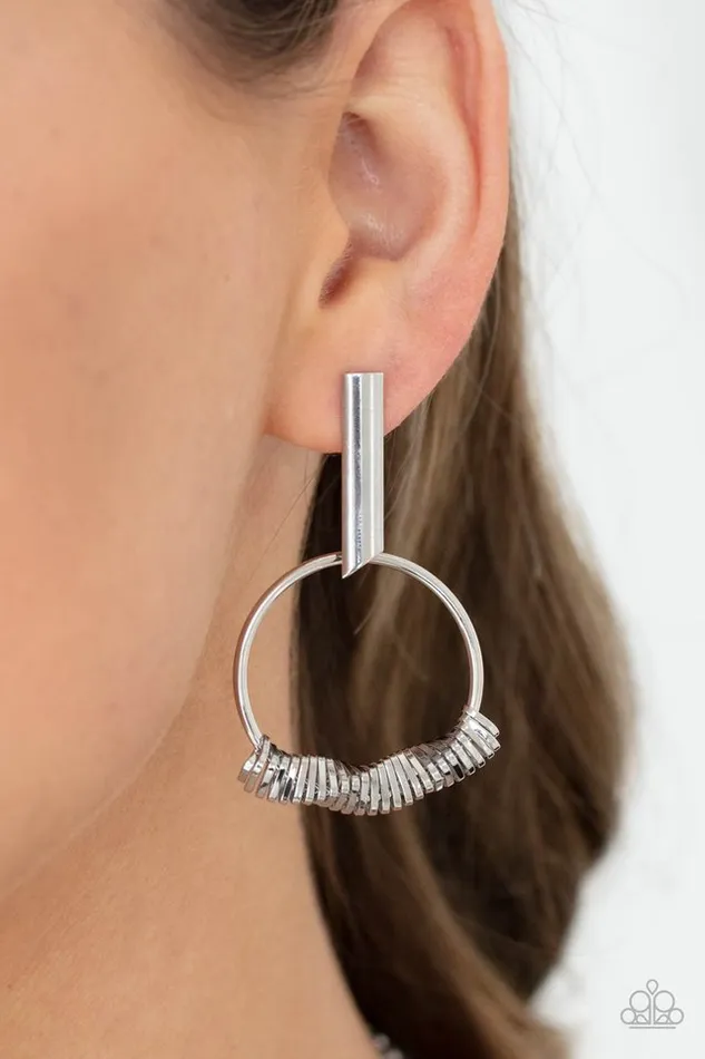 Paparazzi Jewelry Earrings Paparazzi Earring Set Into Motion Silver