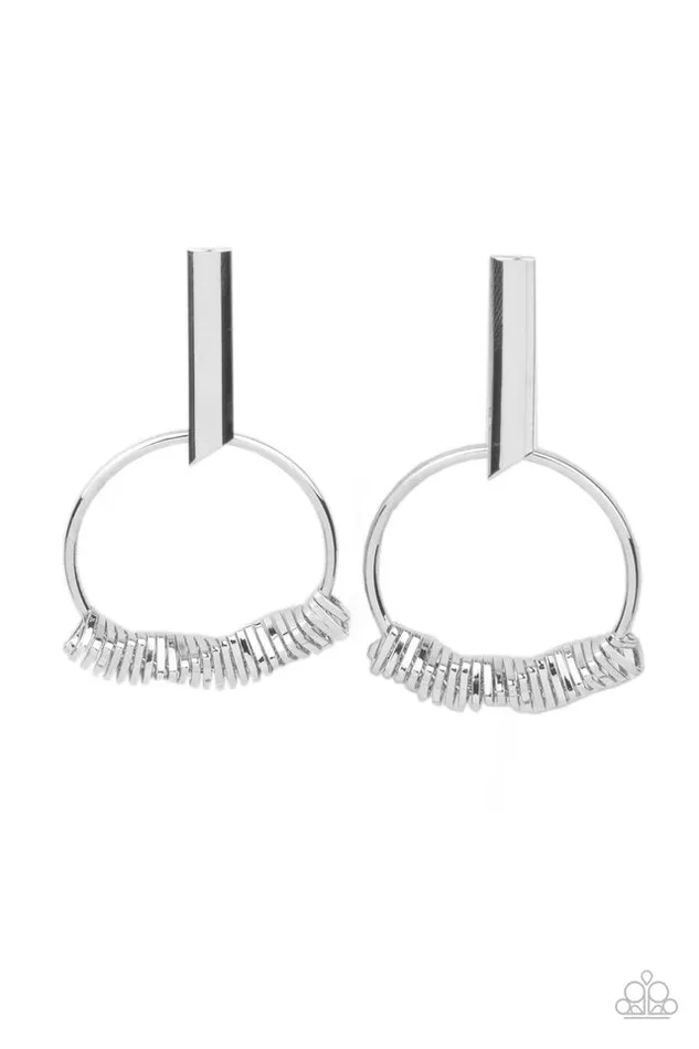 Paparazzi Jewelry Earrings Paparazzi Earring Set Into Motion Silver